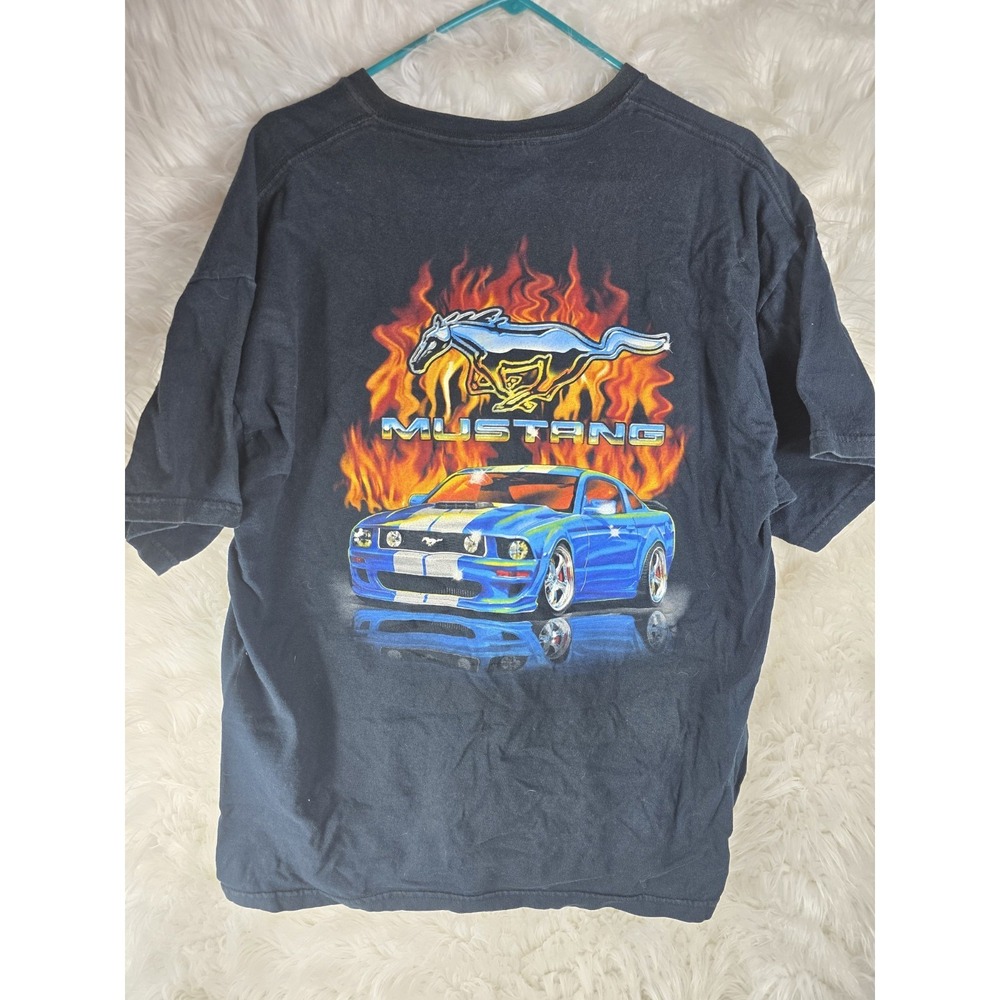 Y2K Faded Racing Mustang Vintage T Shirt Big Logo NASCAR Size XL